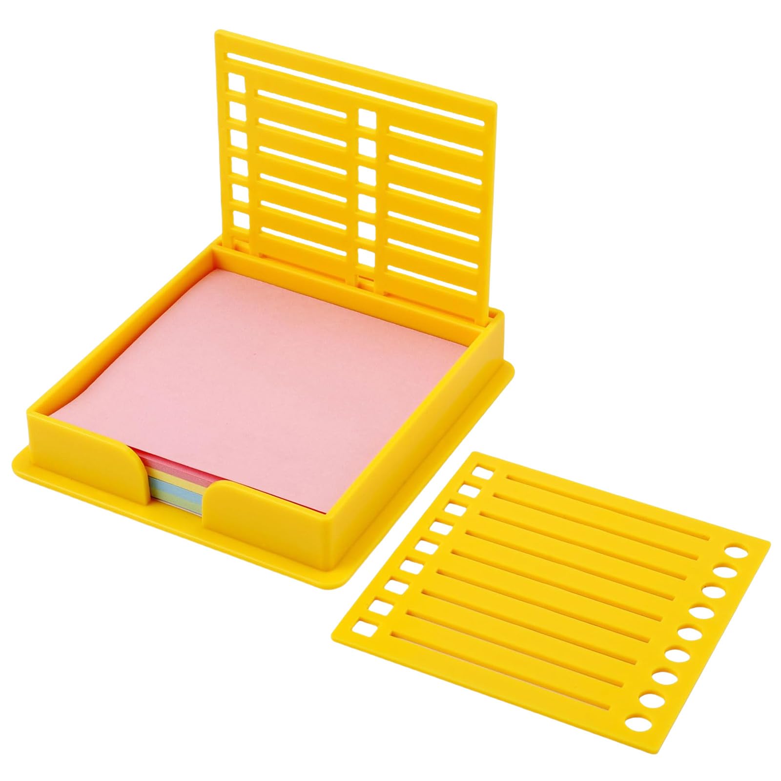 MICFENY Fashionable Sticky Note Holder Multipurpose Dispenser for Desk with Stencil Templates and Organizers Daily Use