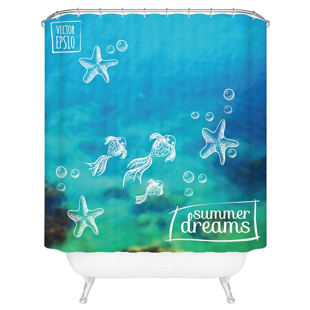 Rideaux de douche lavables et rideau de bain long en tissu polyester
