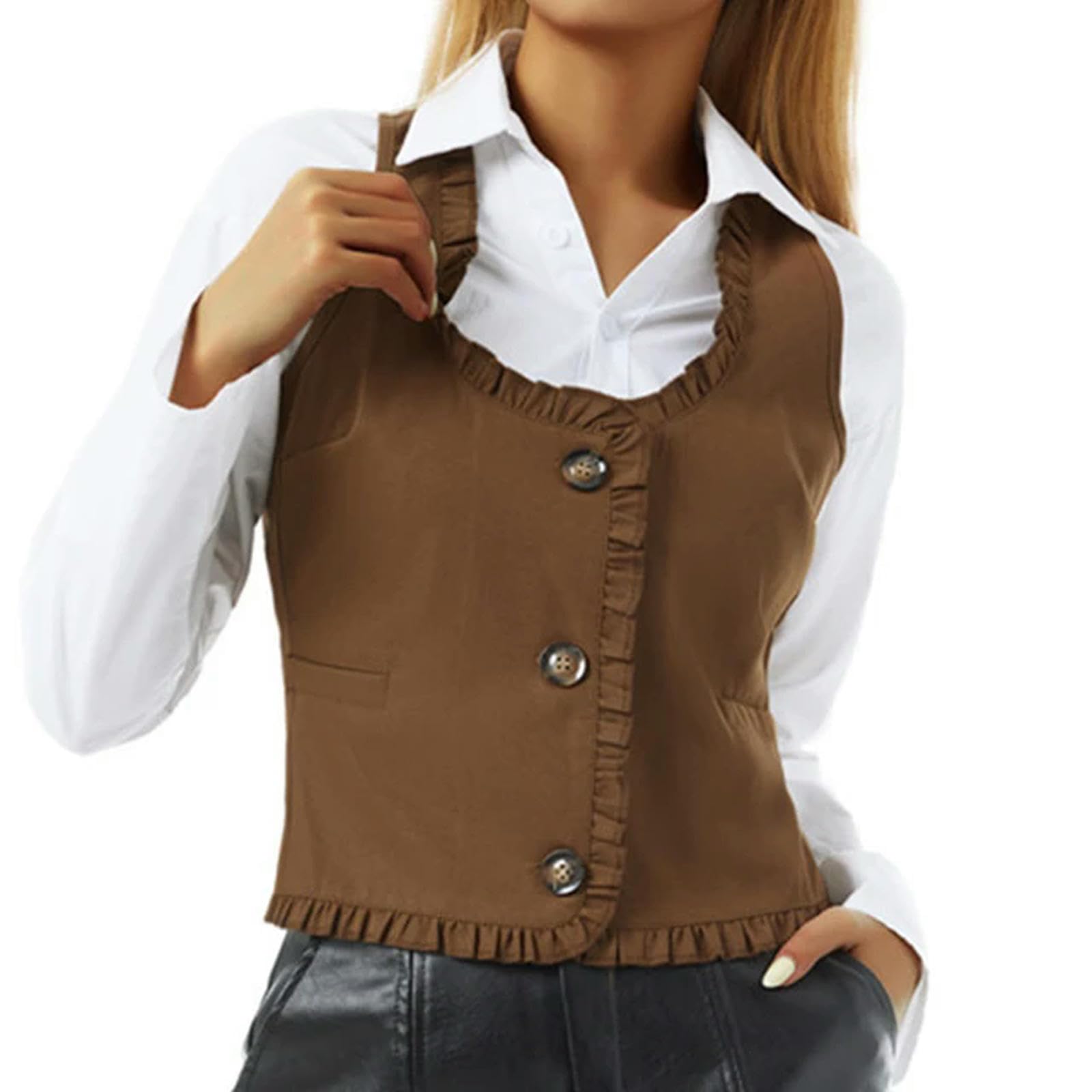 Débardeur col en V pour femme au style Dark Academia chic et fluide