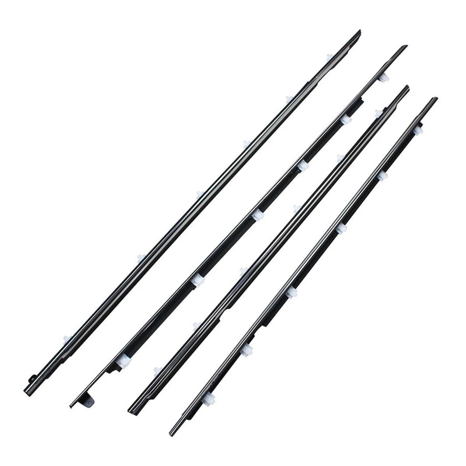 Yuqudgelky Chrome 4Pcs Outer Windows Rubber Weatherstrip Door Sealing Belt Moulding Trim For Toyota For Land For Cruiser Lc80 80 Series 1991-1998(Chrome)
