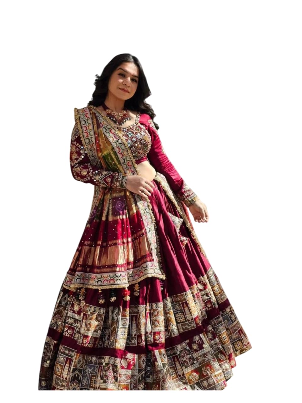 Women's Navratri Special Muslin Cotton Mirror Work Lehenga Choli-image-10