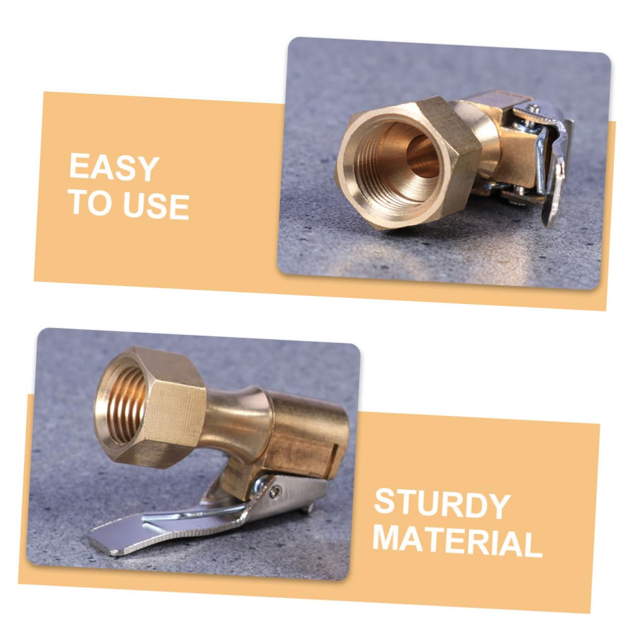 Beatifufu Tire Air Chuck with Clip Adapter Locking Air Chuck for Easy Tire Inflation Lightweight and Portable Nozzle Accessory Versatile for Emergency Use Compatible with Cars