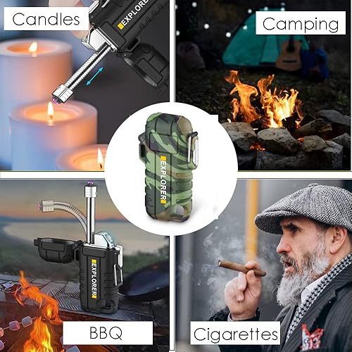 Miniatura 4 de Encendedores eléctricos, encendedor de cuello flexible mejorado USB-C recargable 360, IP56 a prueba de polvo e impermeable para velas, aromaterapia,