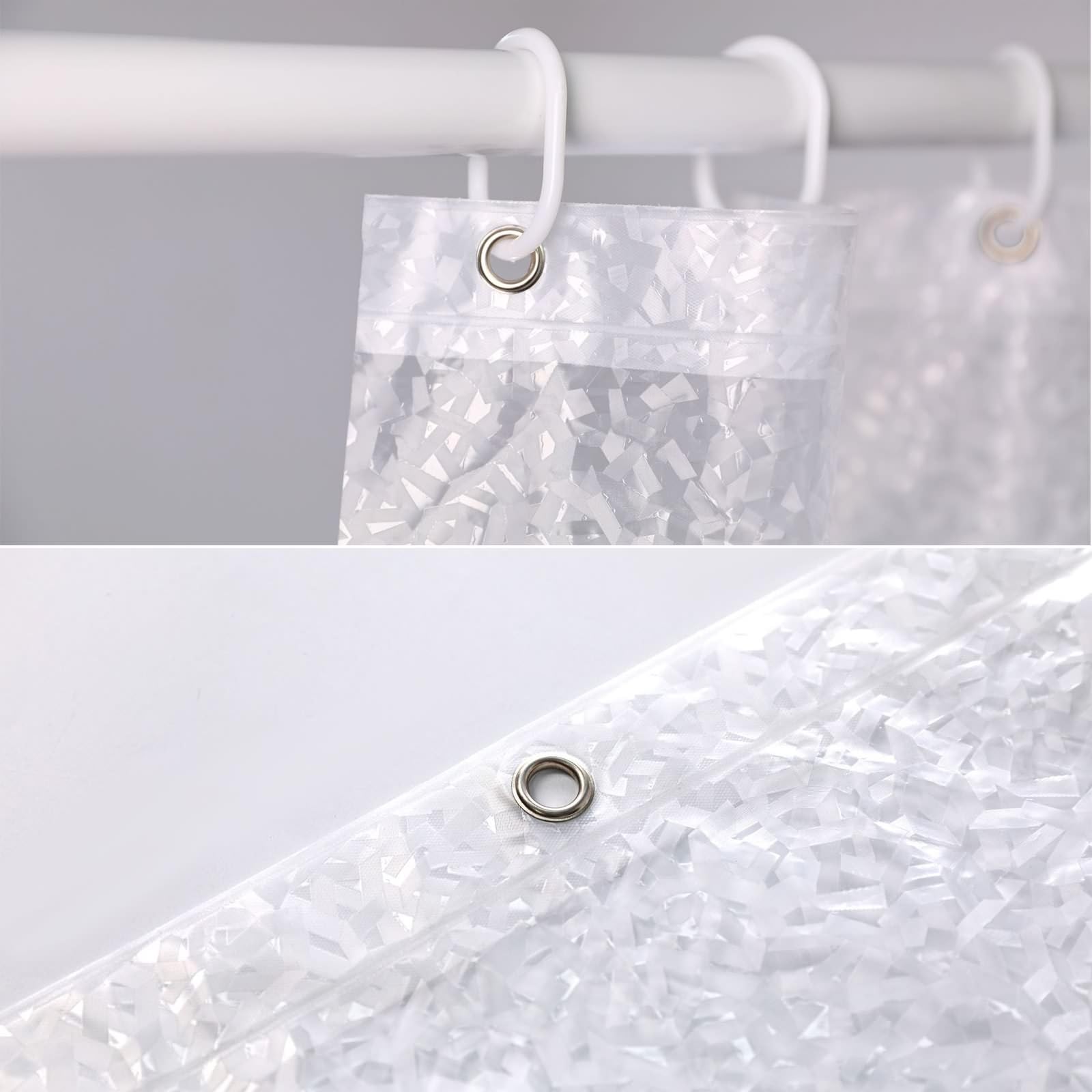 ANAZOZ Anti-Schimmel Duschvorhang – Transparent Mit Muster | 80x180 Cm