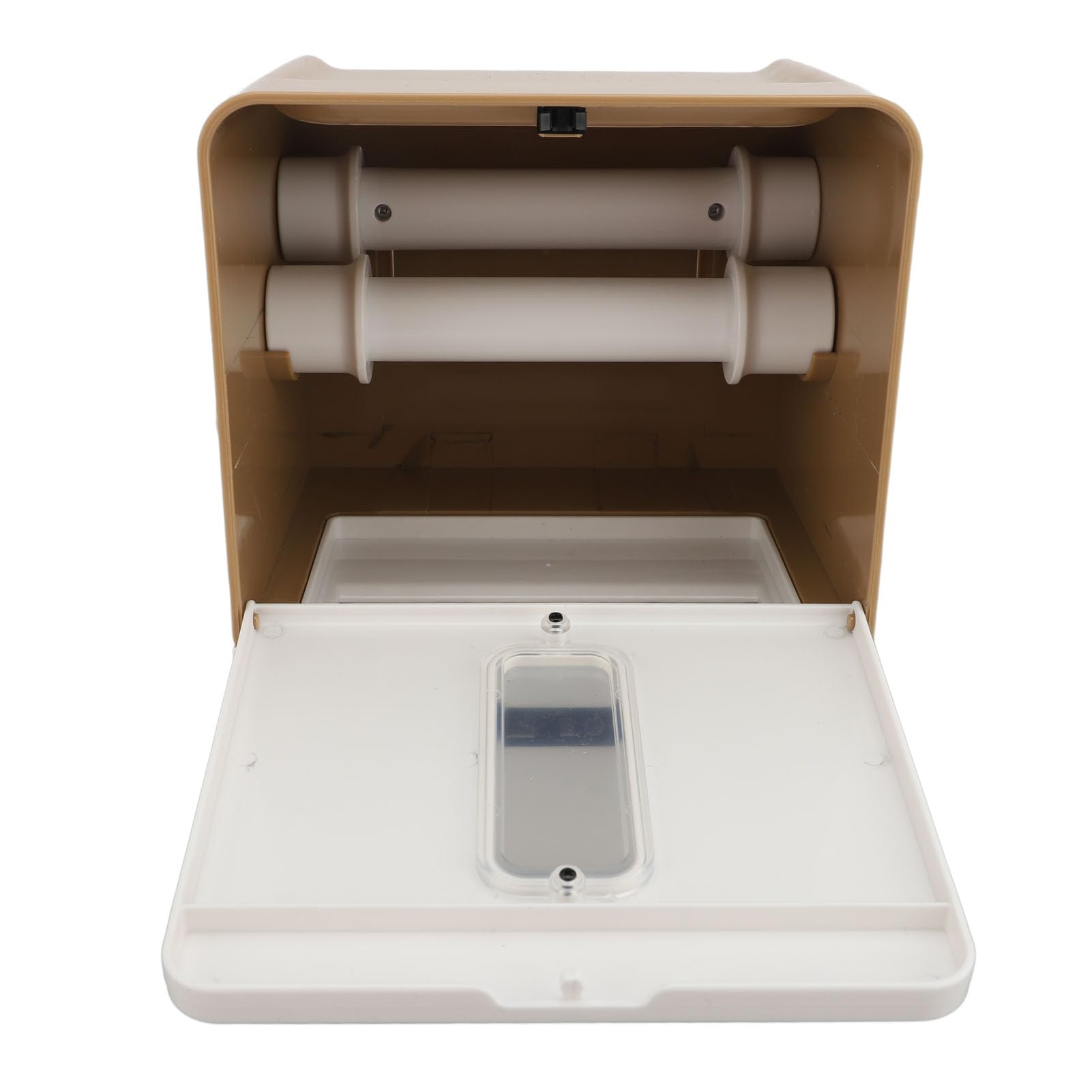Brrnoo Distributore di Asciugamani Automatici, Distributore di Piastre di Carta Impostazioni di Carta Personalizzate Attacco a Parete Sigilli Sigillati con Luce Notturna per il Bagno Hotel (BROWN)