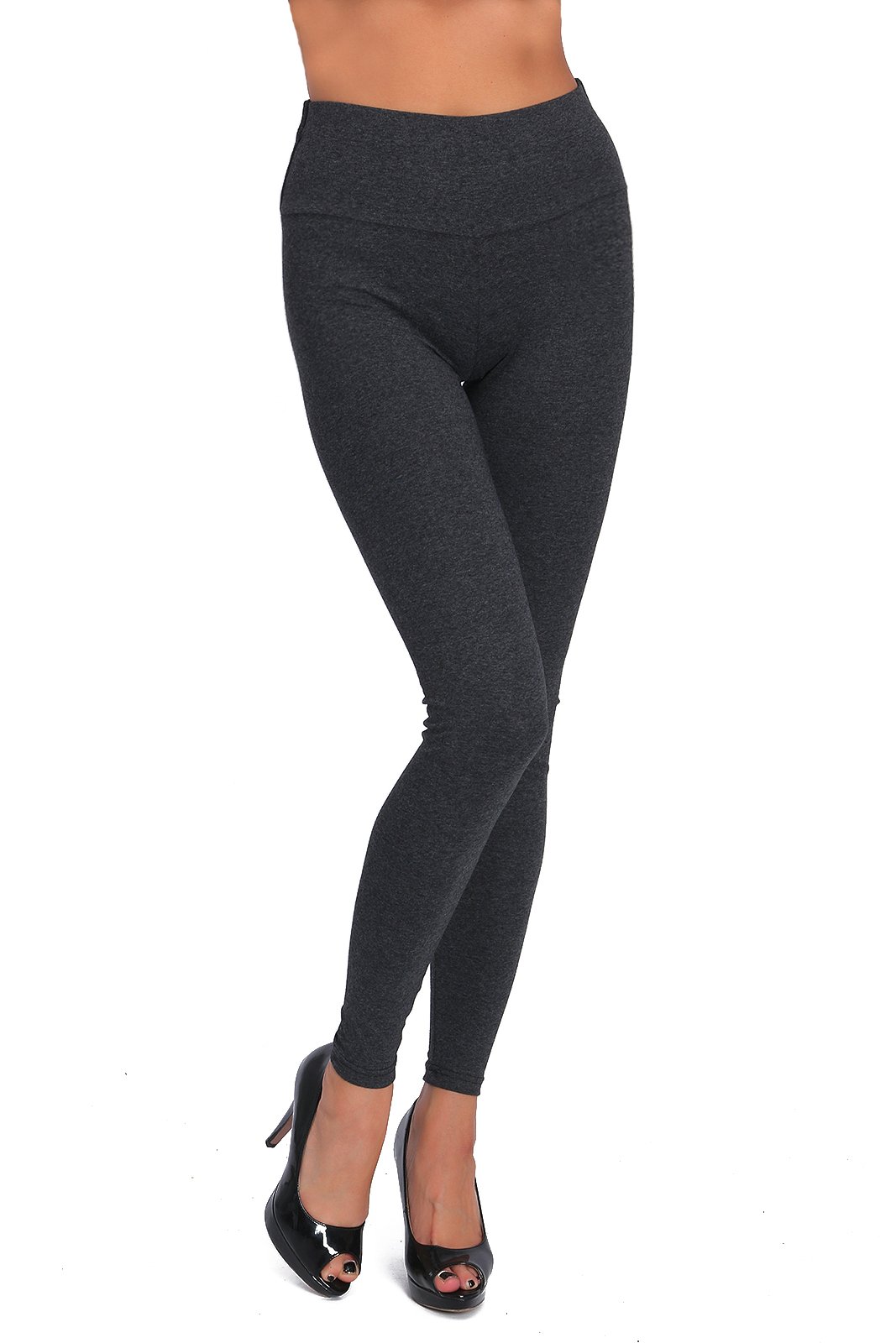 High Waisted Ultra Soft Women's Full Length Leggings Plus Sizes Pants LWP Graphite