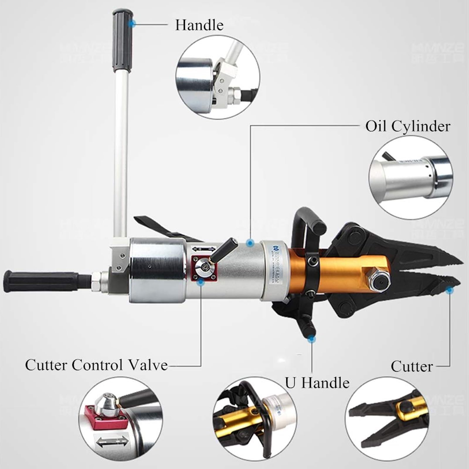 Outil d'épandage hydraulique, outil rotatif à 360 ° multifonction pour l'extrication de véhicules, les travaux de construction et les scénarios de sauvetage d'urgence, robuste et fiable