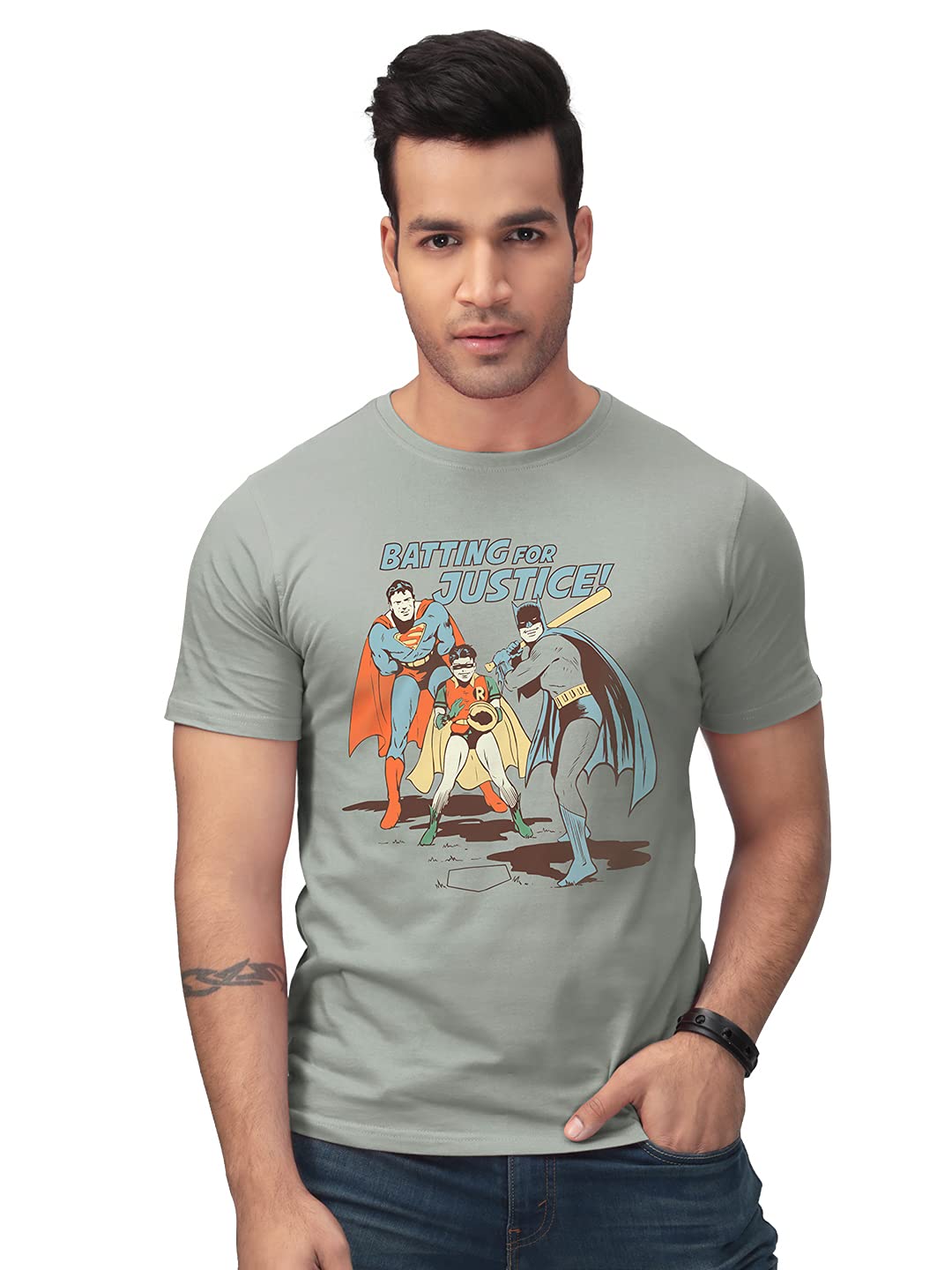 The Souled Store DC: Batting for Justice T-Shirts Grey