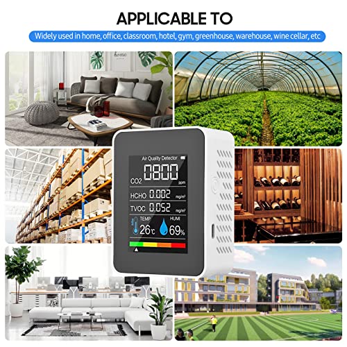 Mibee Monitor portátil de qualidade do ar Detector interno de CO2 5 em 1 Formaldeído HCHO TVOC Teste