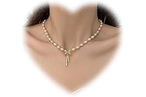 W WEILIRIAN Classic Bow Pearl Pendant Necklace