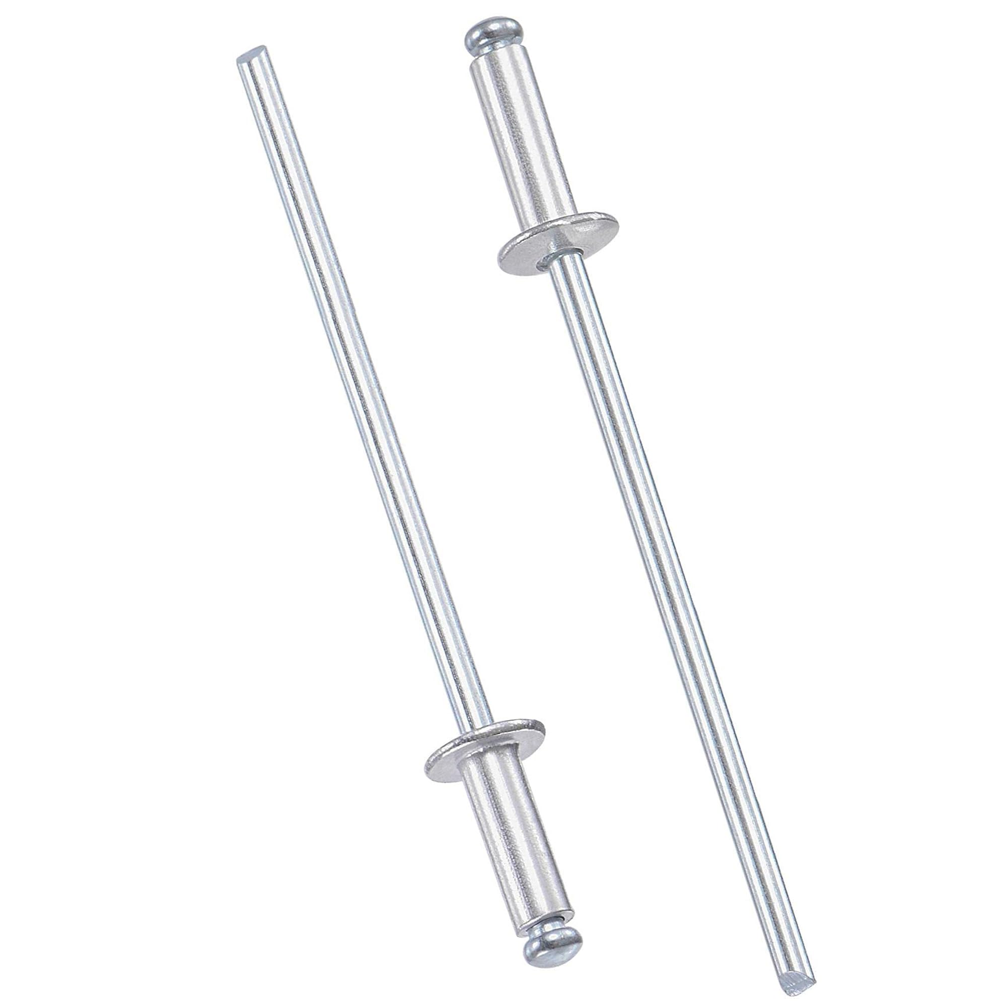 TOP-VIGOR Aluminium Blind Rivets 2.4mm x 6mm, Silver Pop Rivets for Metal Fixing, Open-End Pop Blind Rivets for DIY, Furniture & General Repairs, Pack of 120