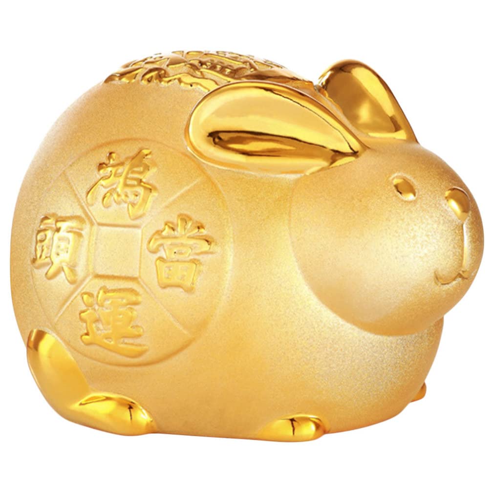 貯金箱　うさぎ　ゴールド 貯金箱うさぎゴールド