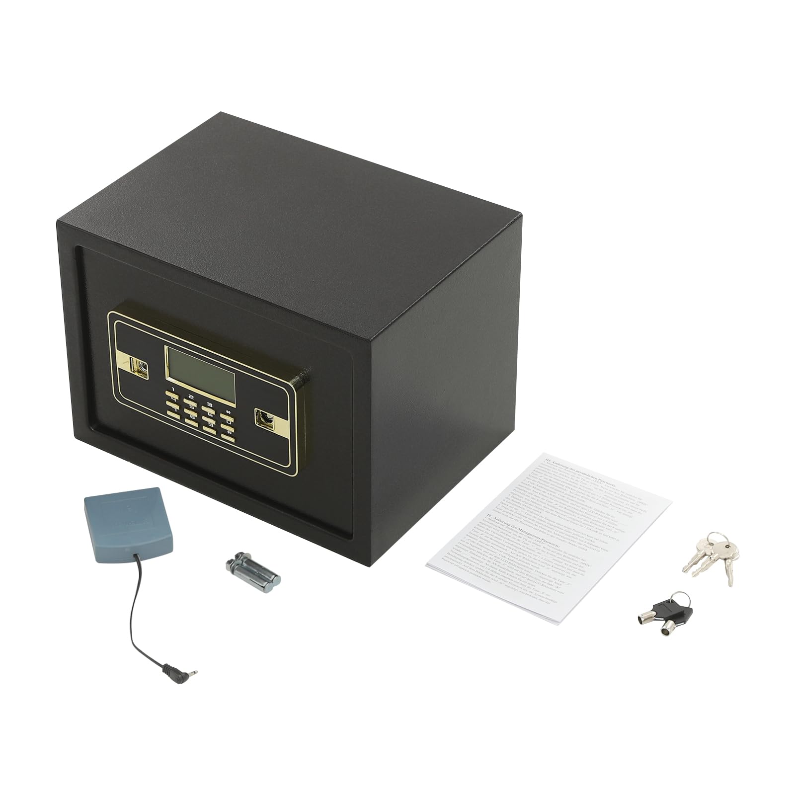 Cassaforte elettronica con ripiano estraibile, cassaforte per gioielli, documenti, passaporti, contanti, diamanti neri, 35 x 25 x 25 cm