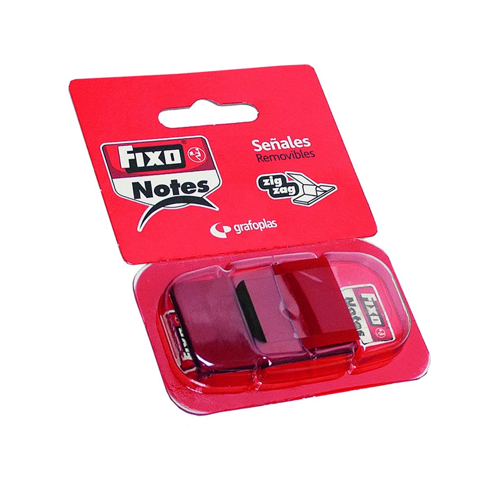Fixo Notes 65006651. Marcadores Adhesivos con Dispensador, Rojo, PET, 25x43mm