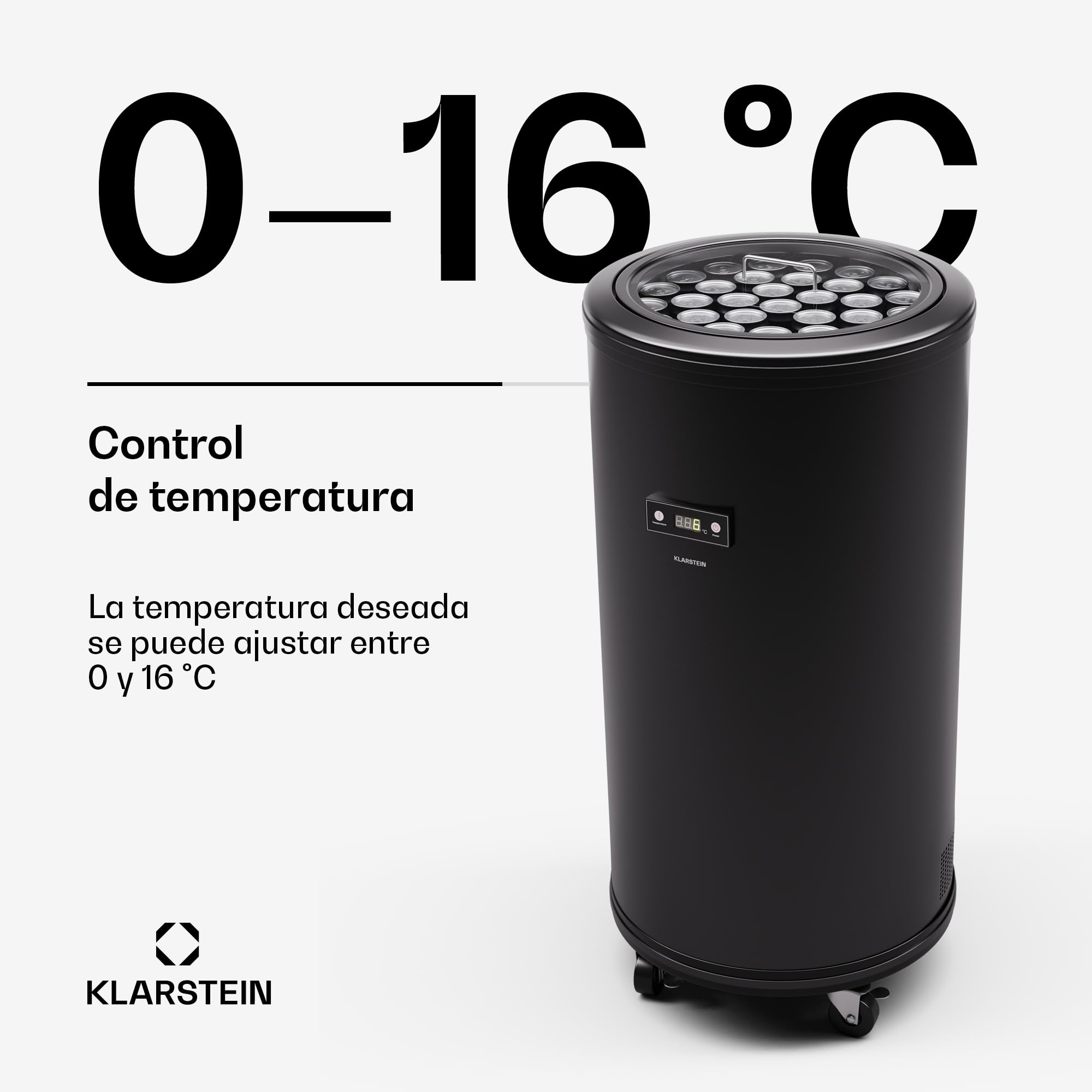 KLARSTEIN Beersafe L Nevera con pantalla LED, frigorífico de acero inoxidable, nevera de bebidas interior/exterior, nevera de vino 70 L