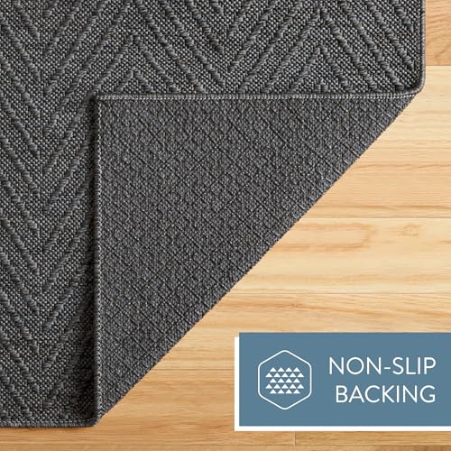 Tapete corredor texturizado TOWN & COUNTRY BASICS gris oscuro 73x311 cm miniatura 6