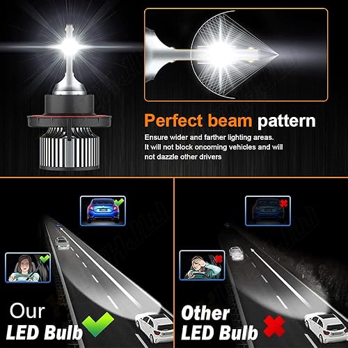 Miniatura 5 de Bombillas LED para faros delanteros compatibles con Ford F250 F350 F450 2005-2022, 9008H13 de haz alto y bajo + luces antiniebla 91459140H10, 6000K