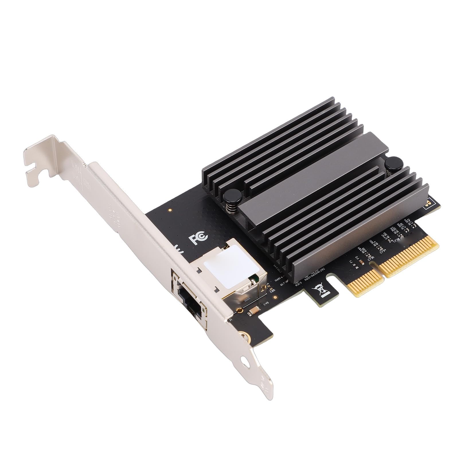 Generic Karta Ethernet PCIe 10G do Serwera Stacjonarnego NAS, Adapter Karty Sieciowej o Efektywnym Rozpraszaniu Ciepła, Obsługuje 10/100/1000M/2,5G/5G/10G, 1 X Karta Sieciowa