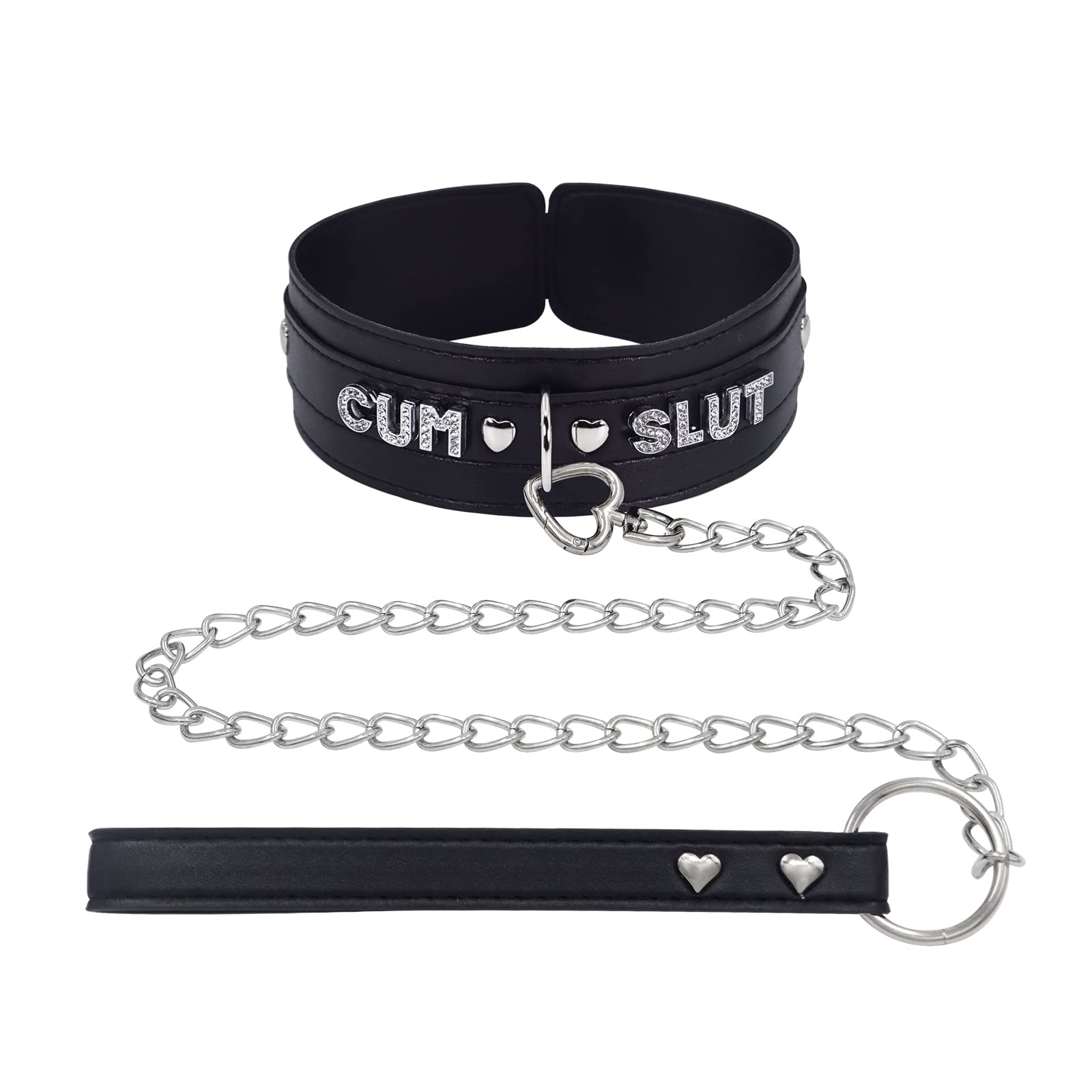 paloli Black Leather Furry Choker Collar for Women: SLU