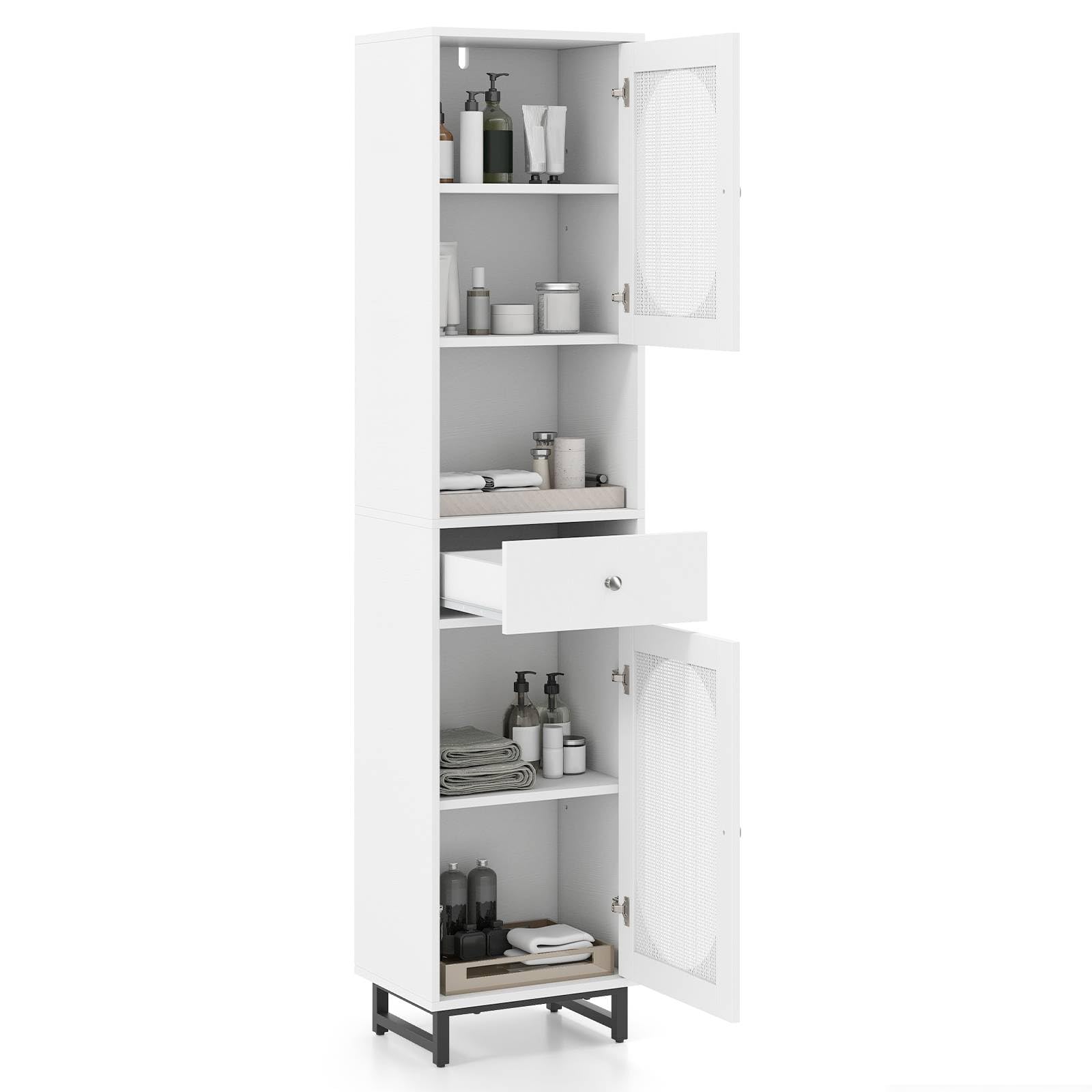 Multigot Bathroom Tall Cupboard (White)