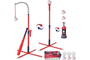 3-in-1 Teeball Set for Kids 4-6: Ultimate Baseball Training Aid with Hanging...