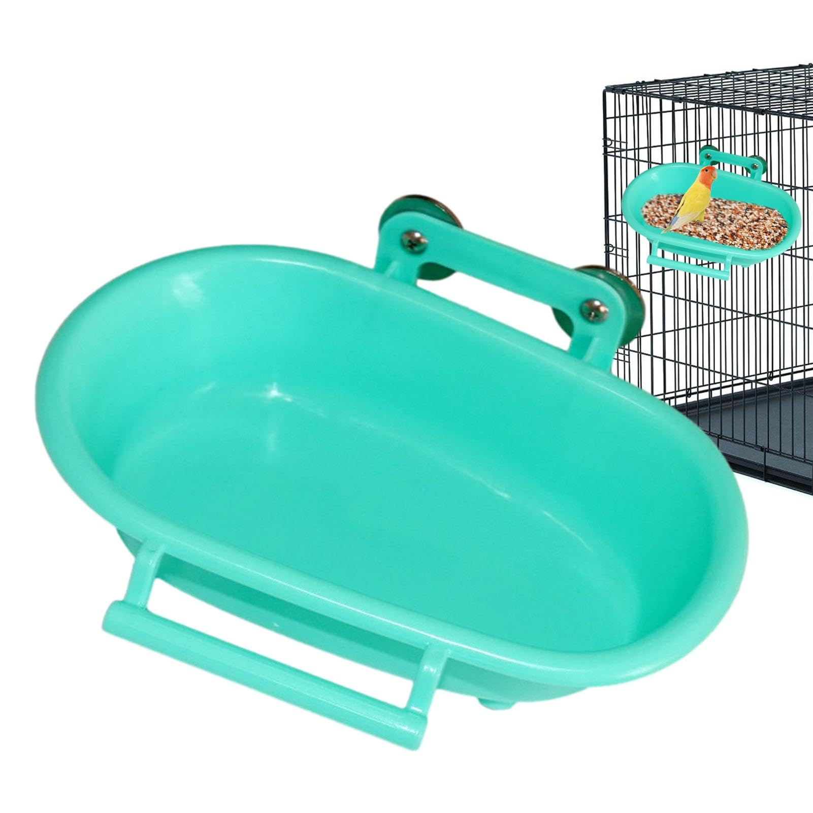 Rurunklee Bird Bath for Cage Bird Water Bowl Budgie Bath Tub Bird Food Feeder Shower Tray Parrots Bathing Tubs Budgie Toys Accessories for Small Birds Parakeet Canary Lovebirds Finch