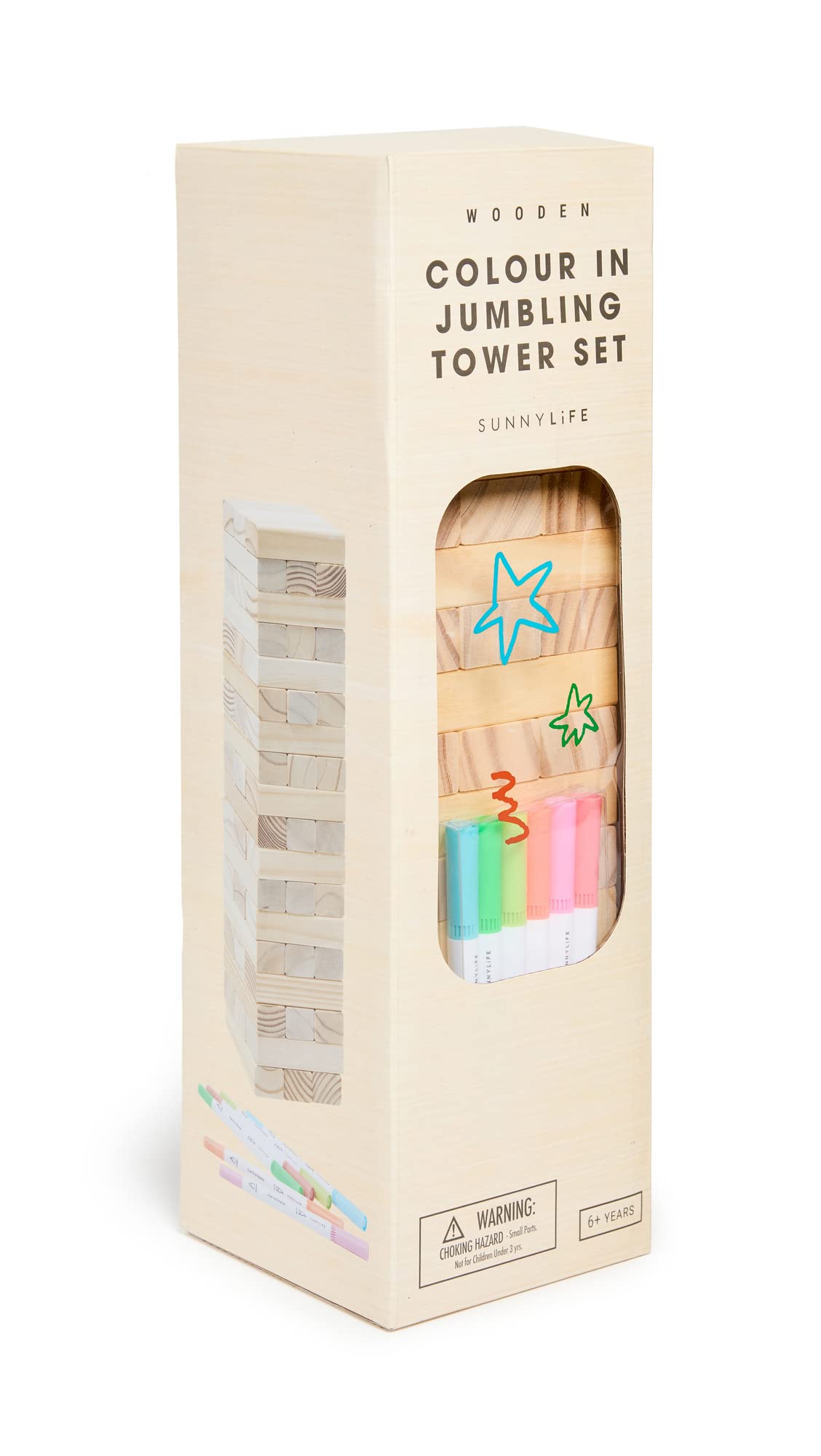Sunnylife Colour-in Jumbling Tower Set | Majorelle
