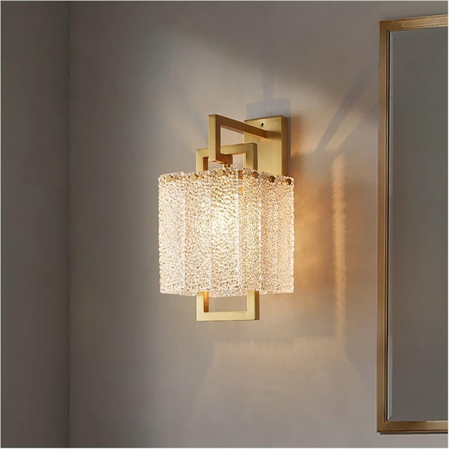 Cwcqgh Light/Gold Wall Lamp Copper Led Sconce Background Living Dining Room Bedroom