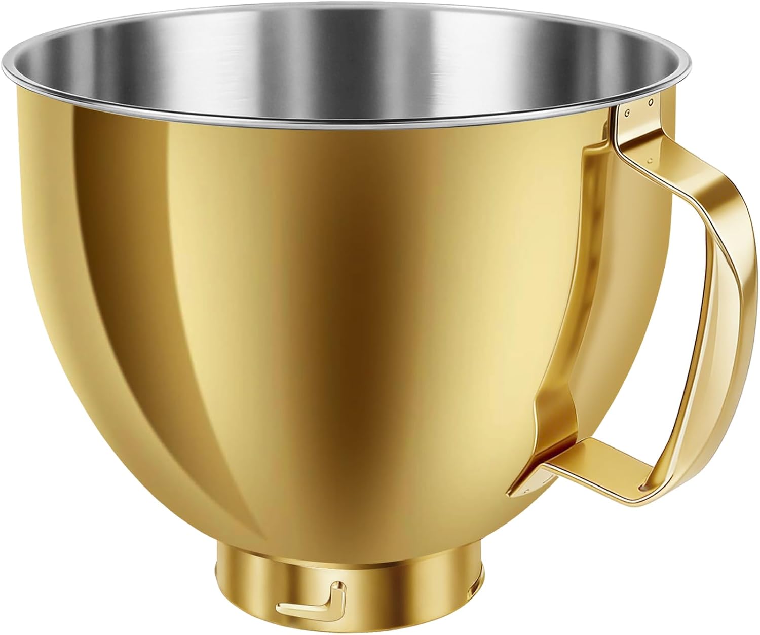 Stainless Steel Mixer Bowl for KitchenAid Artisan & Classic Series 4.5 & 5 Quart Tilt-Head Stand Mixers, KSM150 Stainless Steel Bowl Replacement, Mixing Bowl for KitchenAid, Radiant Gold