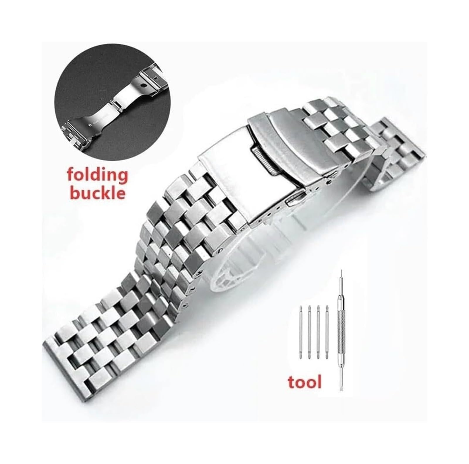 Pasek do zegarka Solidny pasek do zegarka ze stali Paski do zegarków Uniwersalny pasek do zegarka ze stali nierdzewnej Seria bransoletek metalowych Szczotkowany pasek do zegarka 20/22/mm Pasek na nadg