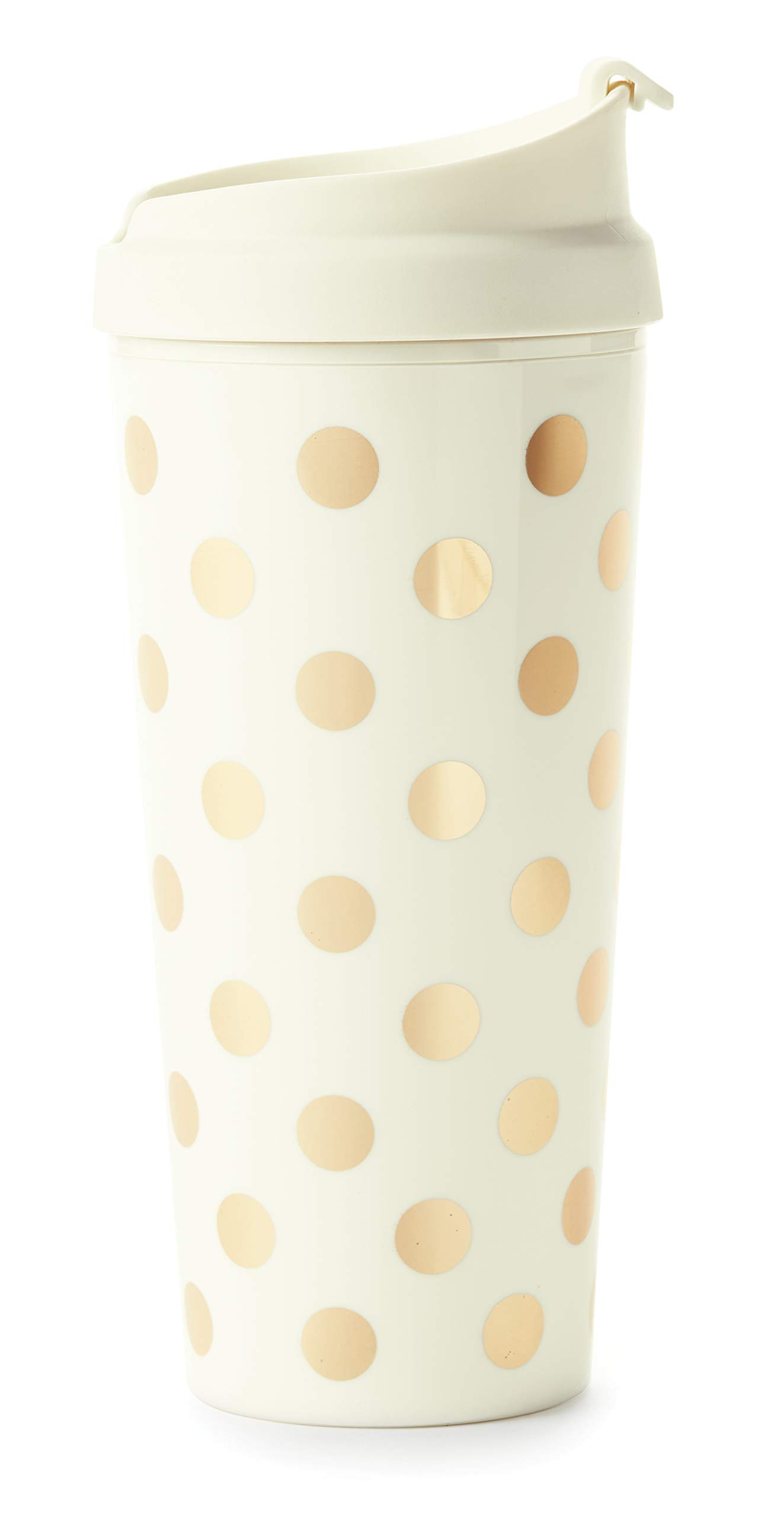 kate spade new yorkWomen's Insulated Thermal,Acrylic,Travel Mug Tumbler, 16 Ounces, Gold Dot