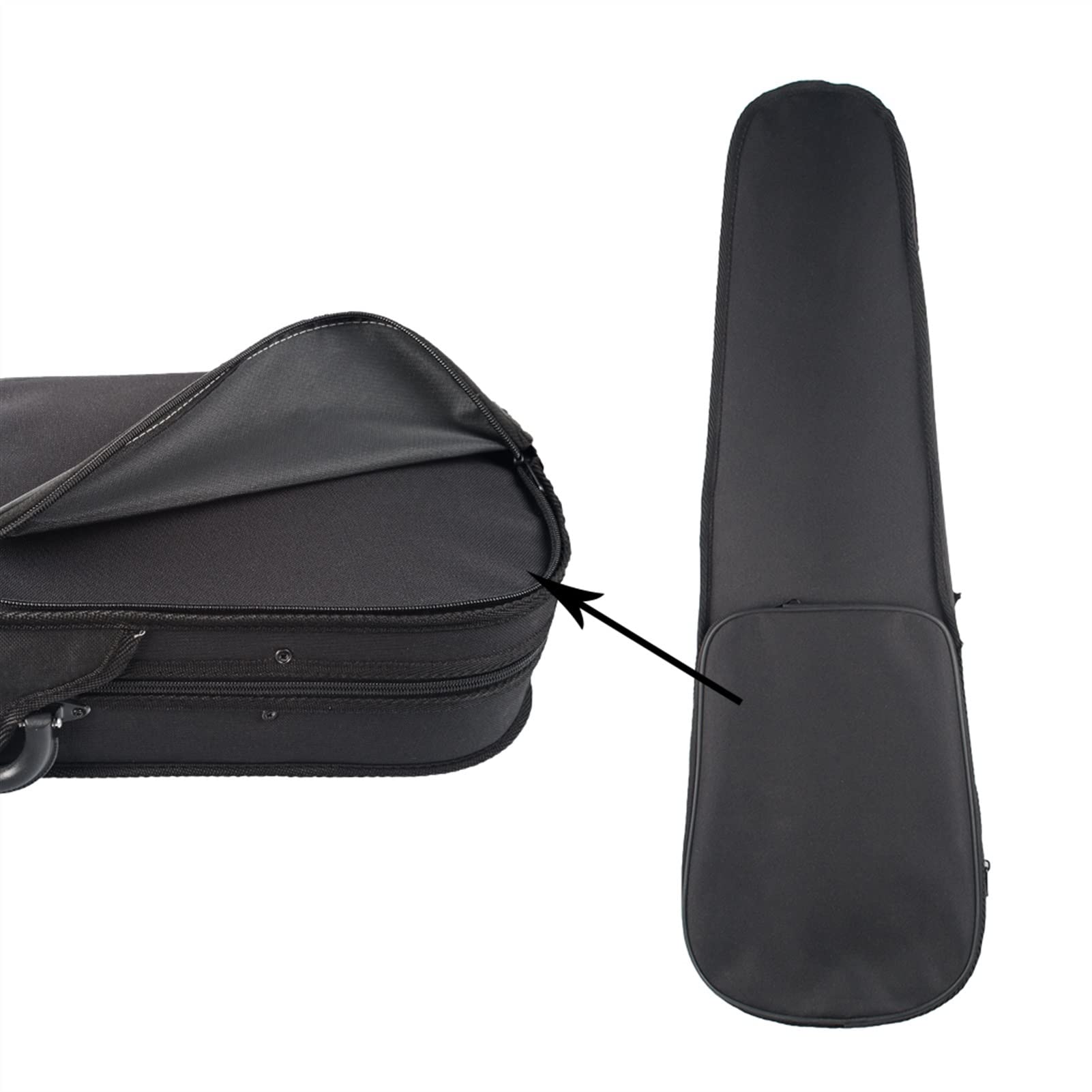 FLFL Estuche para violín Ligero 1/4 Tamaño Caja De Triángulo De Violín Acústico Cubierta Negra Interior Azul Oscuro con Correas De Bolsillo De Libros