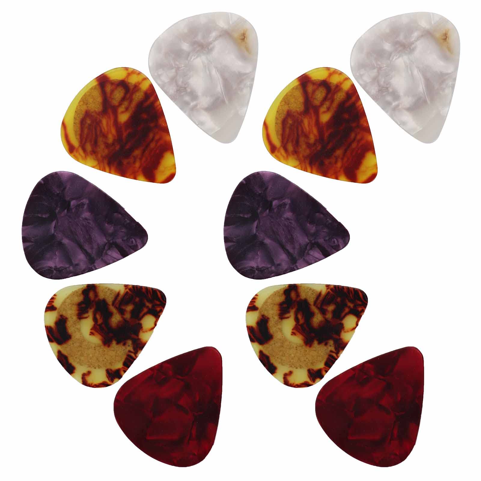 Colorful Celluloid Guitar Pick Set Skidproof for Various Guitars 10Pcs