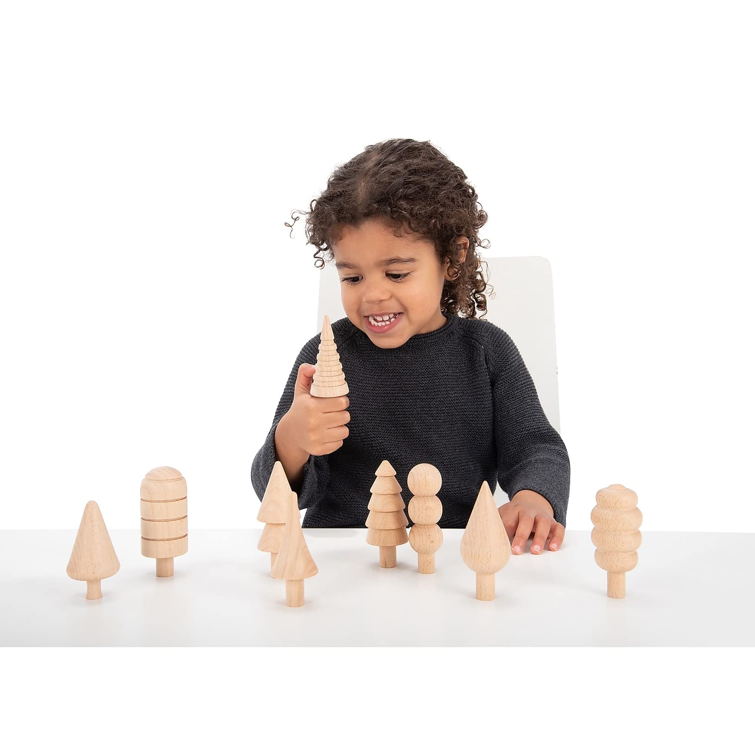 TickiT 74013 Woodland Pack of 10-Beechwood Pretend Play Tree Set