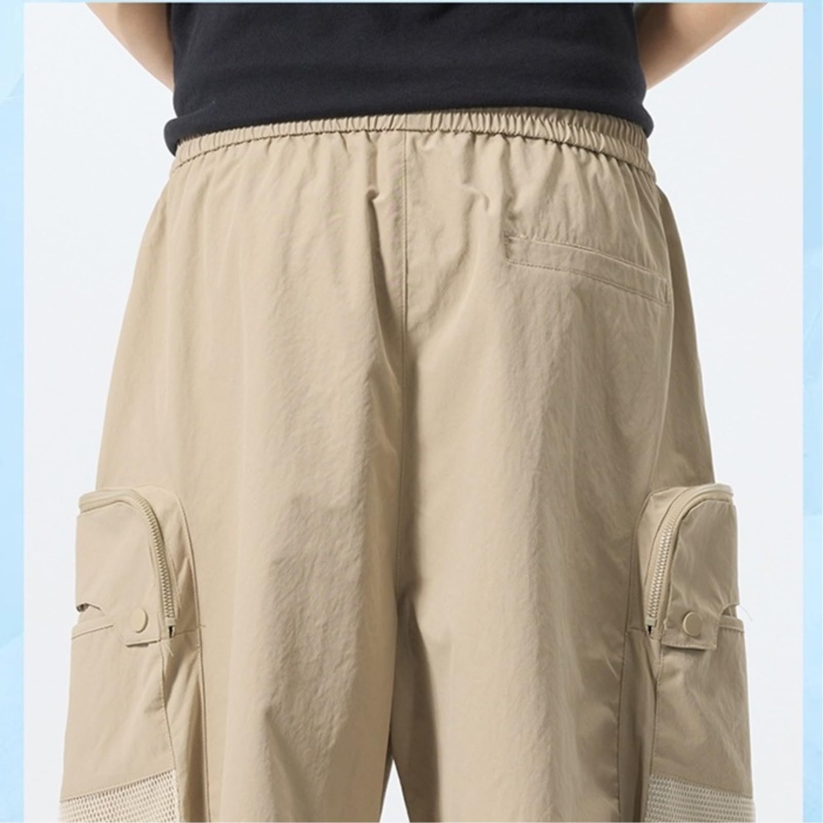 Pantaloncini Palestra Uomo Pantaloncini dal Taglio Dritto E Rilassato con Tasche Cargo E Coulisse in Vita, Perfetti per Viaggi E Weekend
