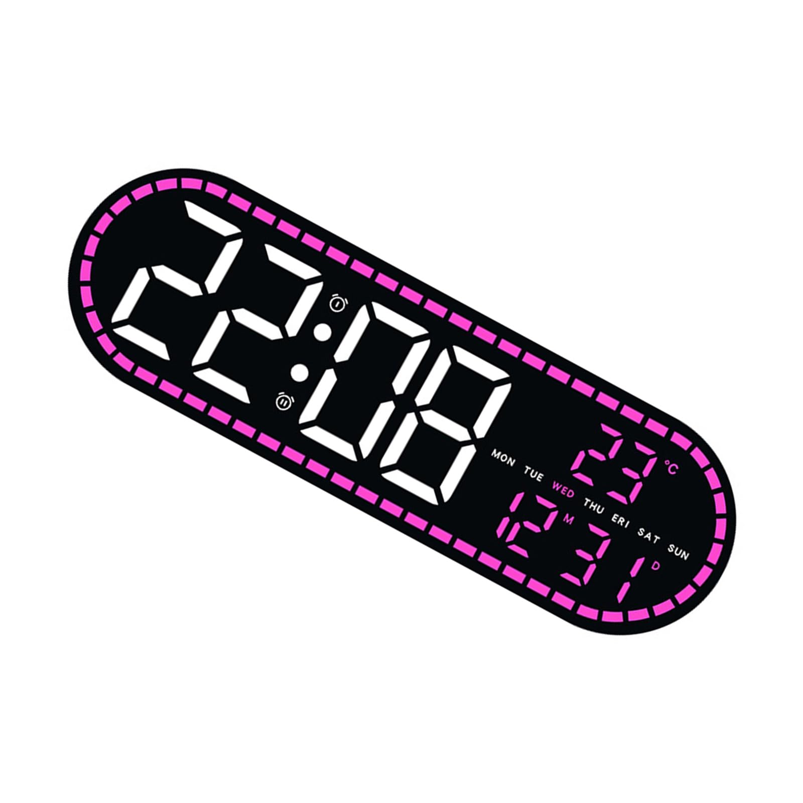 Kaeltsyn Home Geometric Digital Clock Featuring Temperature, Brightness, Alarm Functions Temp Display Clock