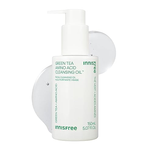 innisfree Aceite limpiador de aminoácidos de té verde, lavado facial coreano hidratante con jojoba, removedor de maquillaje, fórmula de disolución