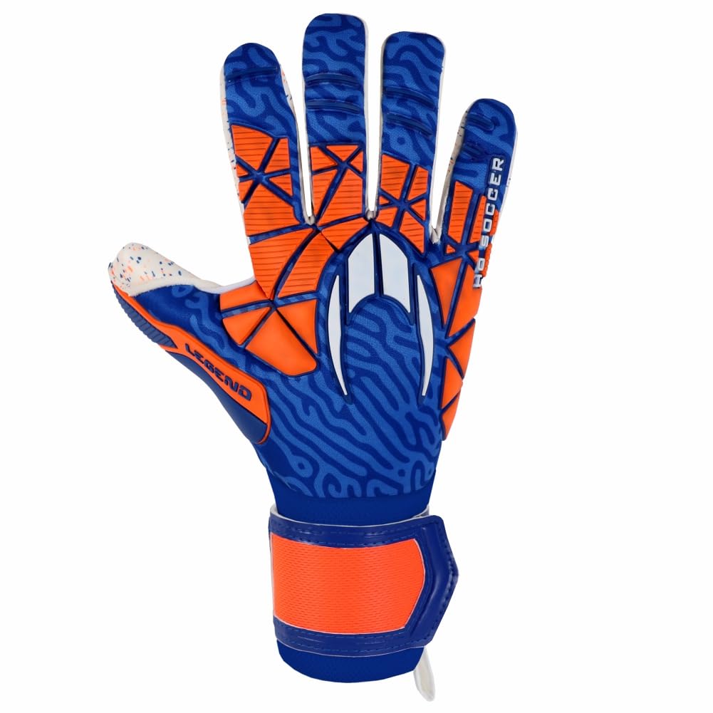 HO Soccer Plus Legend SSG Roll/Negative Blue-Orange Gants de Gardien de But Unisexe pour Enfants, Bleu/Orange, 6