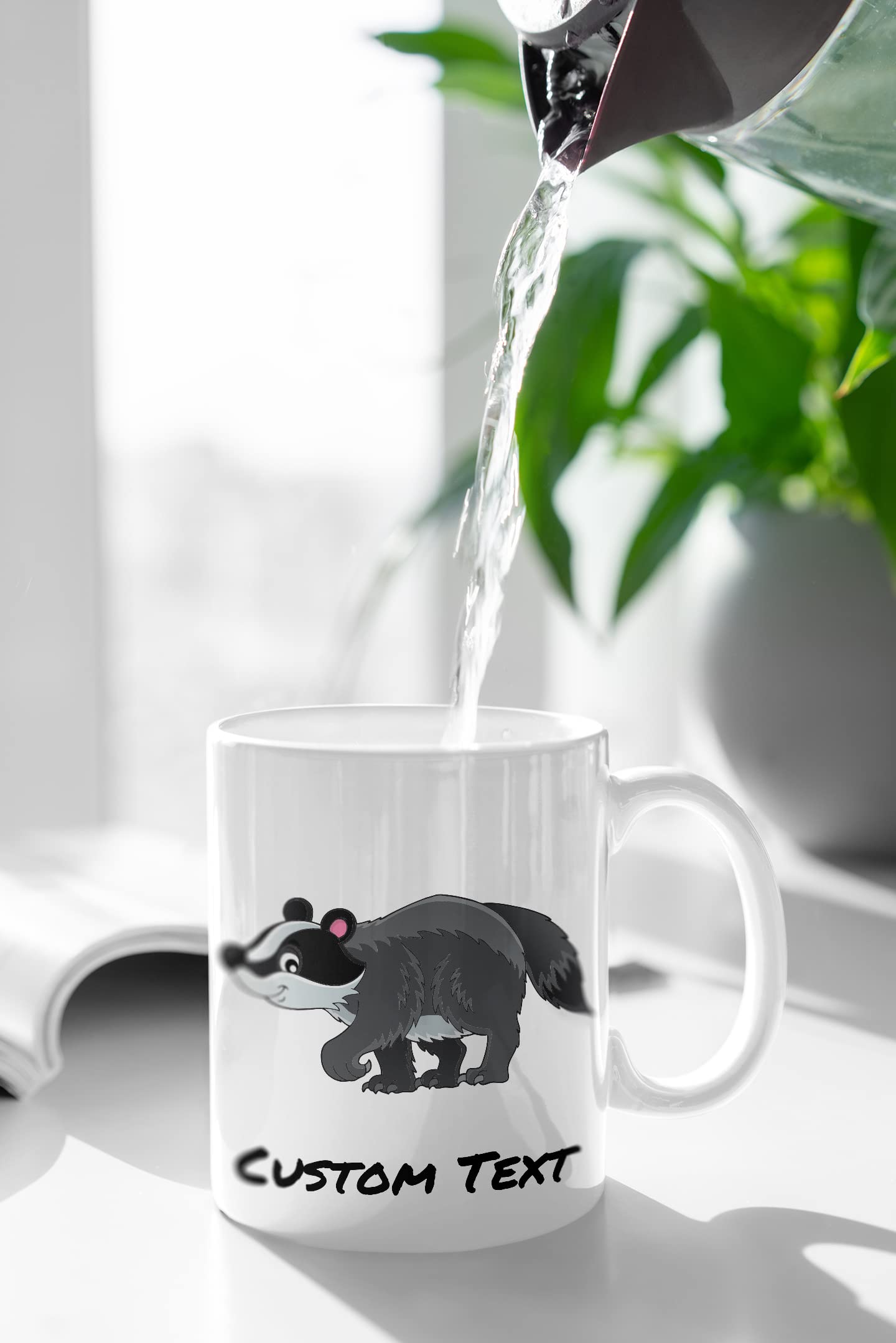 Cadeau Personnalisé – Tasse De Macareux (Design Animal Thème, Blanc) – N'importe Quel Nom/Message Sur Votre Unique