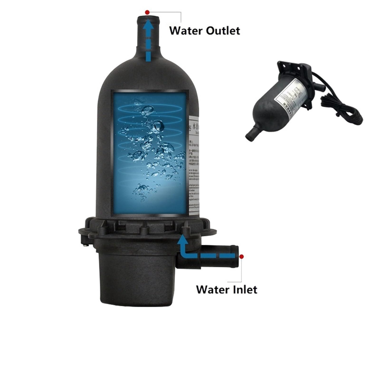 Calentador de agua con motor de autocirculación, precalentador negro for generador diésel de 120V, 220V, 500W, 1000W, 1500W, 0,5kW, 1kW, 1,5kW, 2kW, 1 Uds.(2000W,240V)