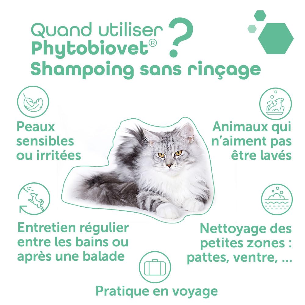 MP Labo Phytobiovet® Shampoing sans Rinçage pour Chien et Chat 200 ML - A l’Aloe Vera et à la Mauve - Labellisé Ecocert Ecosoin Bio des Animaux