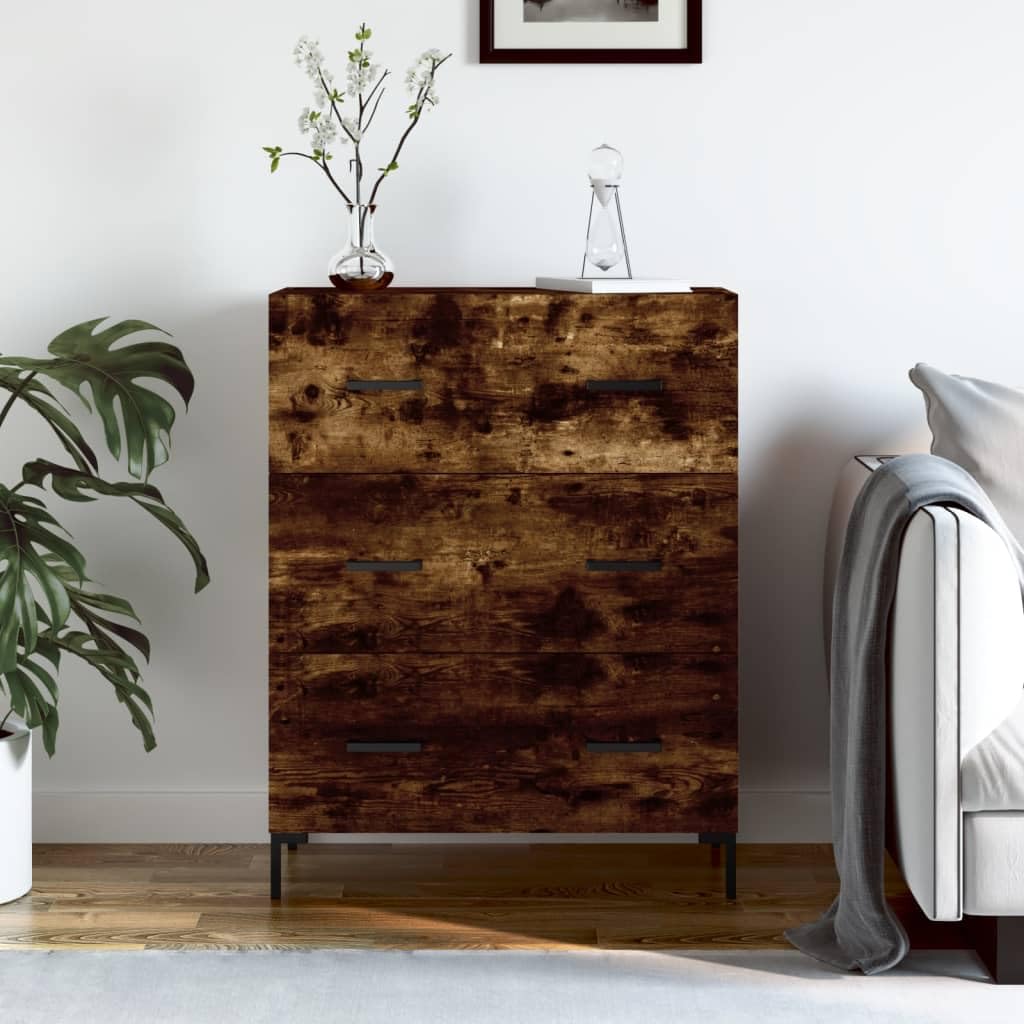 Aparador de roble ahumado de 69,5 cm para organizar el salón y la entrada de casa