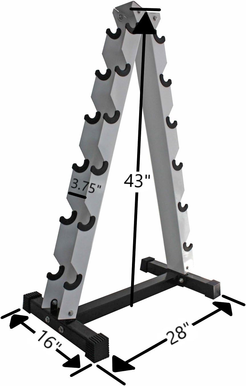 Ader Sporting Goods Rubber Dumbbell Set- 2-45lb with Mat, Rack