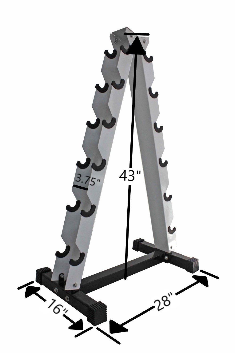 Ader Sporting Goods Rubber Dumbbell Set- 5-30 lb w/Rack & Mat