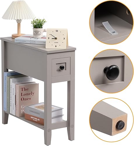 Miniatura 16 de Mesa auxiliar estrecha para espacios pequeños, color blanco, juego de 1, 24 pulgadas de largo x 8.5 pulgadas de ancho x 24 pulgadas de alto