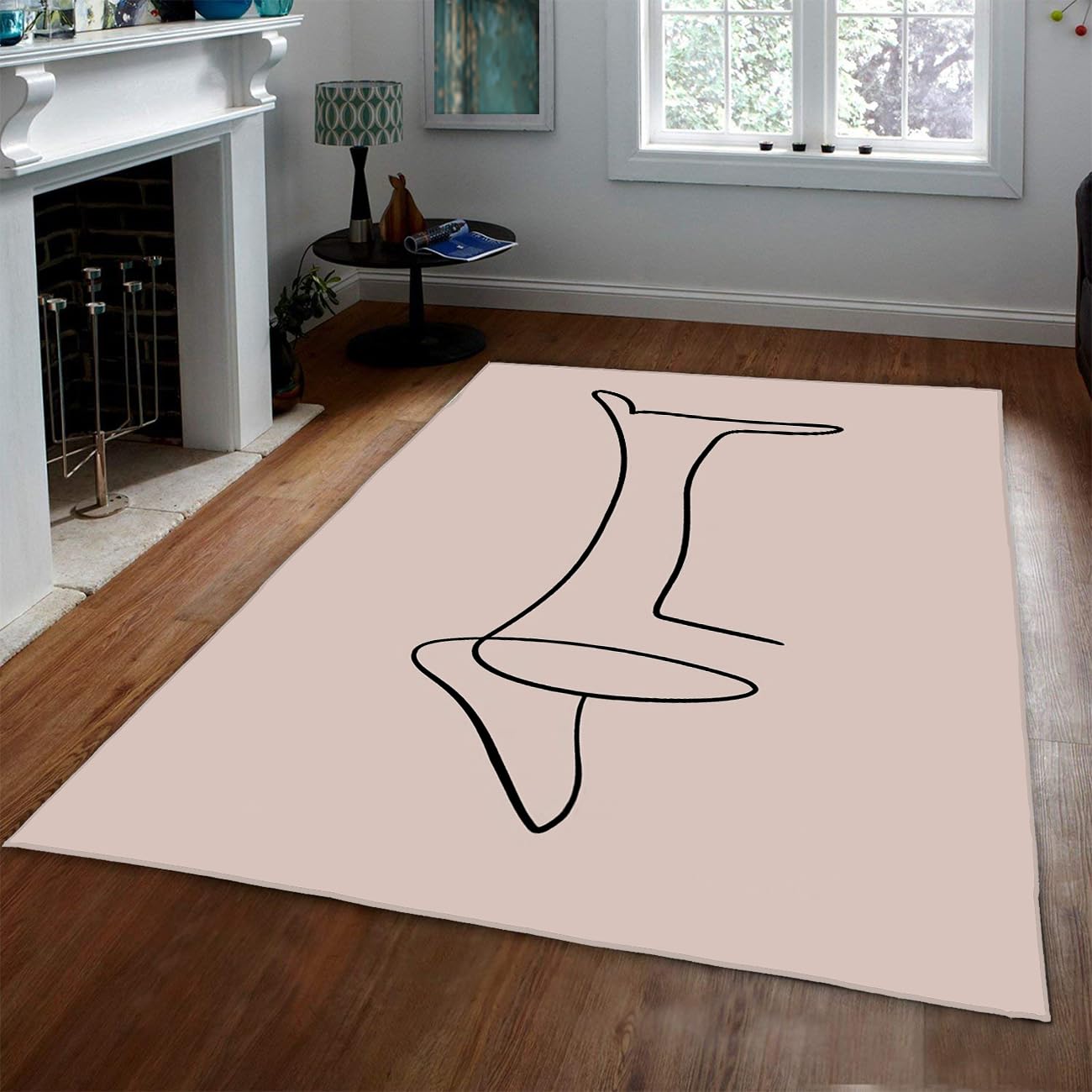 Tapis de sol line art pour chambre de bébé et espace de jeu minimaliste