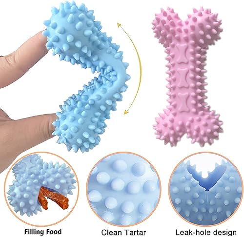 Miniatura 3 de Juguetes para cachorros para dentición, juguetes masticables para razas pequeñas y medianas, alivia el dolor de dentición, reduce la ansiedad,