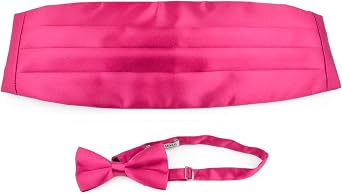 Moda Di Raza Bow Tie and Cummerbund, Tuxedo Suit, Dinner and Black Jacket Event, Cumberbund, Bowties Men and Boys Sizes