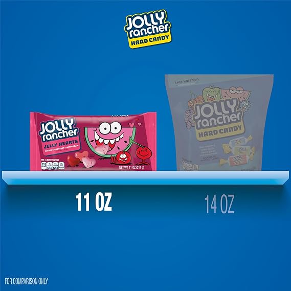 JOLLY RANCHER Assorted Fruit Flavored Jelly Hearts, Candy Bag, 11 oz