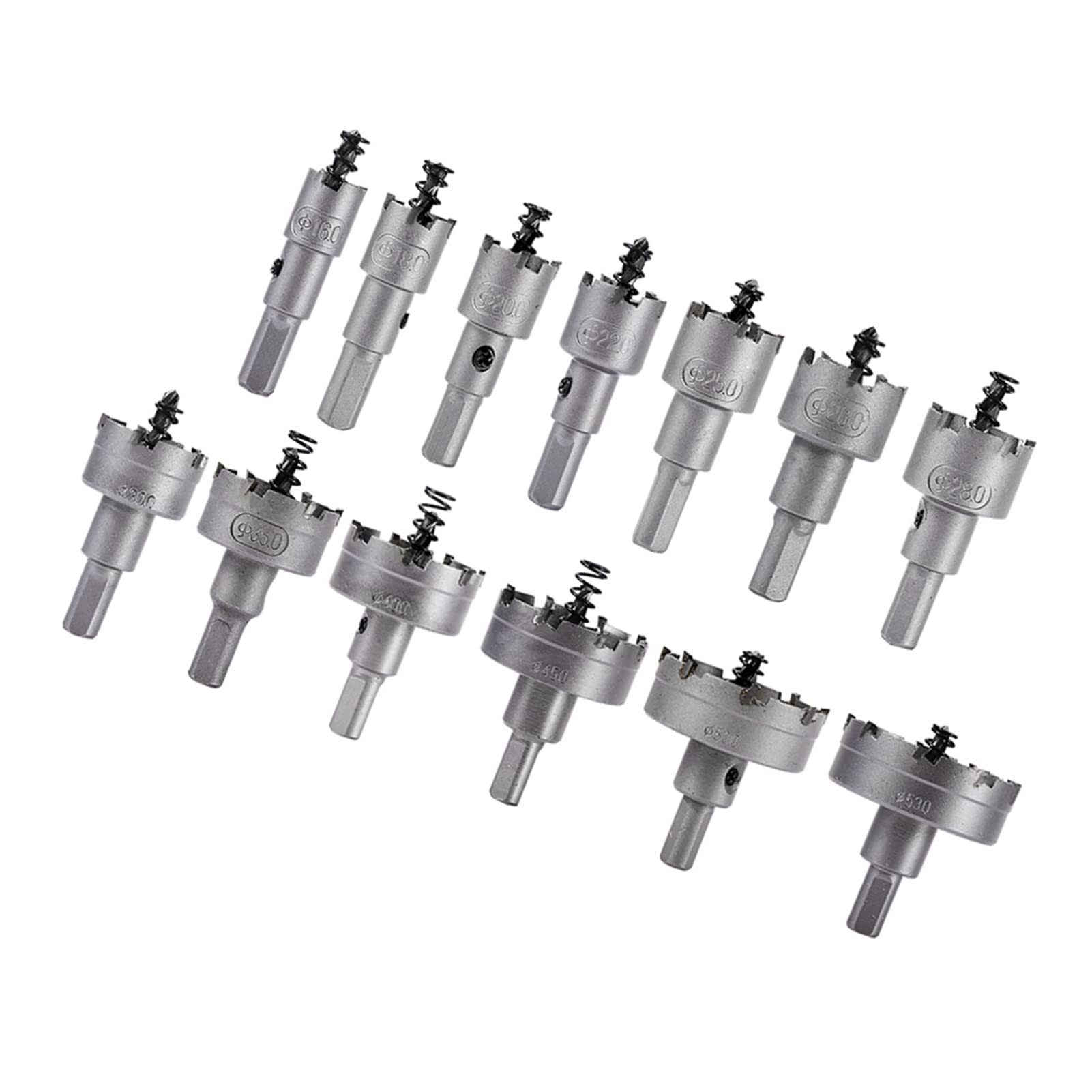 Taglierina ad anello in metallo duro, 20 × 18 × 5, 13 pezzi, 16 18 20 22 mm, punta in metallo duro, set di seghe a tazza TCT, in acciaio inox, 1-1 a tazza in metallo duro